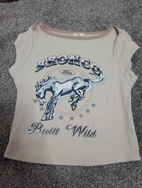 Ford Bronco Graphic Tee in Cream with Blue Accents